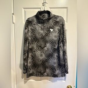 Bad Birdie  men’s Quarter Zip Performance Golf Pullover top shirt  gray palm M